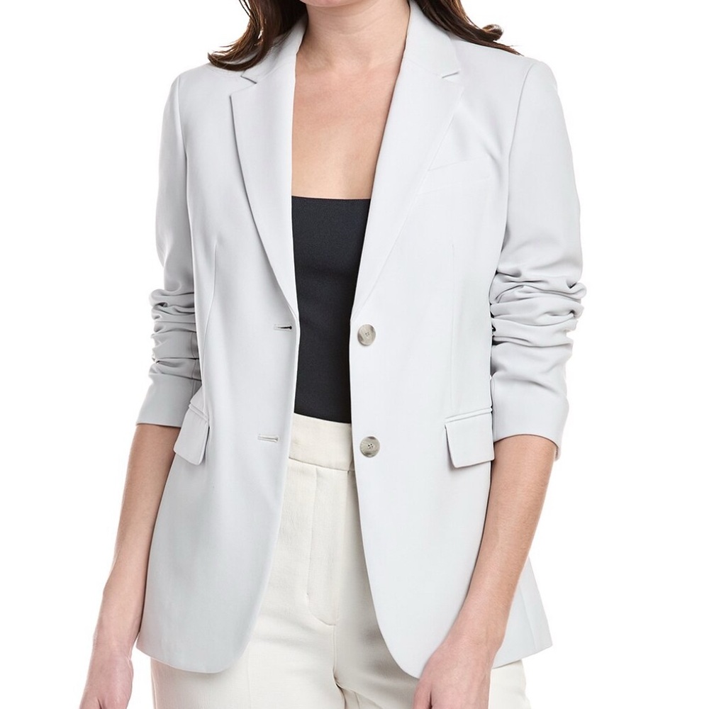 Theory Light Gray Two-Button Blazer